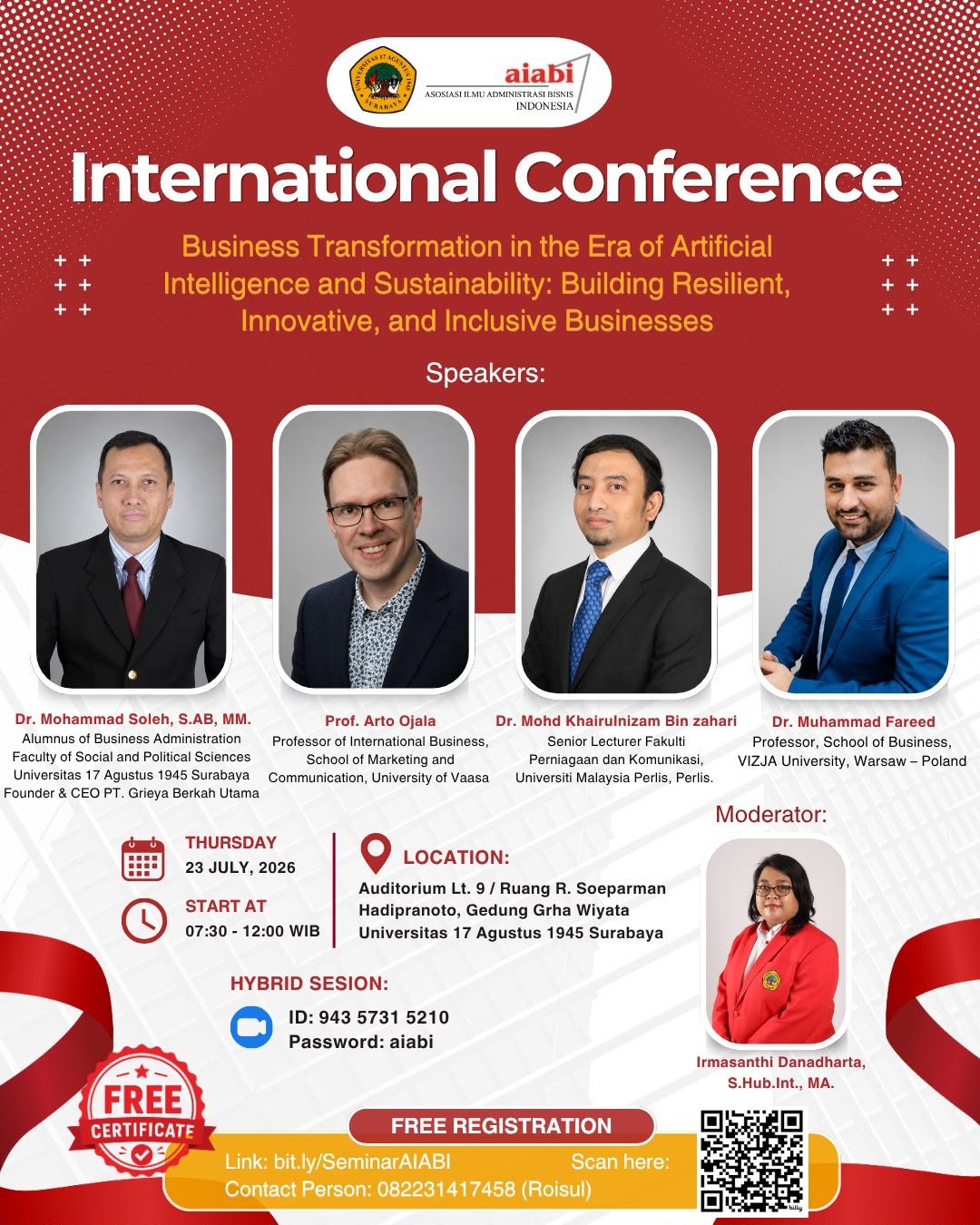 International Conference on Business Transformation in the Era of Artificial Intelligence and Sustainability: Building Resilient, Innovative, and Inclusive Businesses